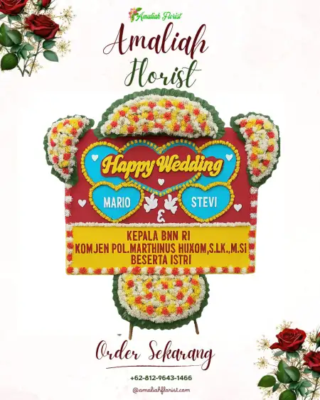Papan Bunga Pernikahan Karang Joang